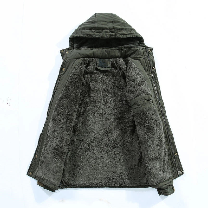 2023 Winter Men Jackets Fleece Warm Winbreaker Cotton padded Jackets Male Thicken Military Thermal Hooded jackets Clothing voguable