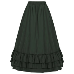 Brown Ruffled High Waisted Long Victorian Skirt Steampunk Skirts Womens Party Wear Gothic Vintage Clothes Medieval Costume Sexy voguable