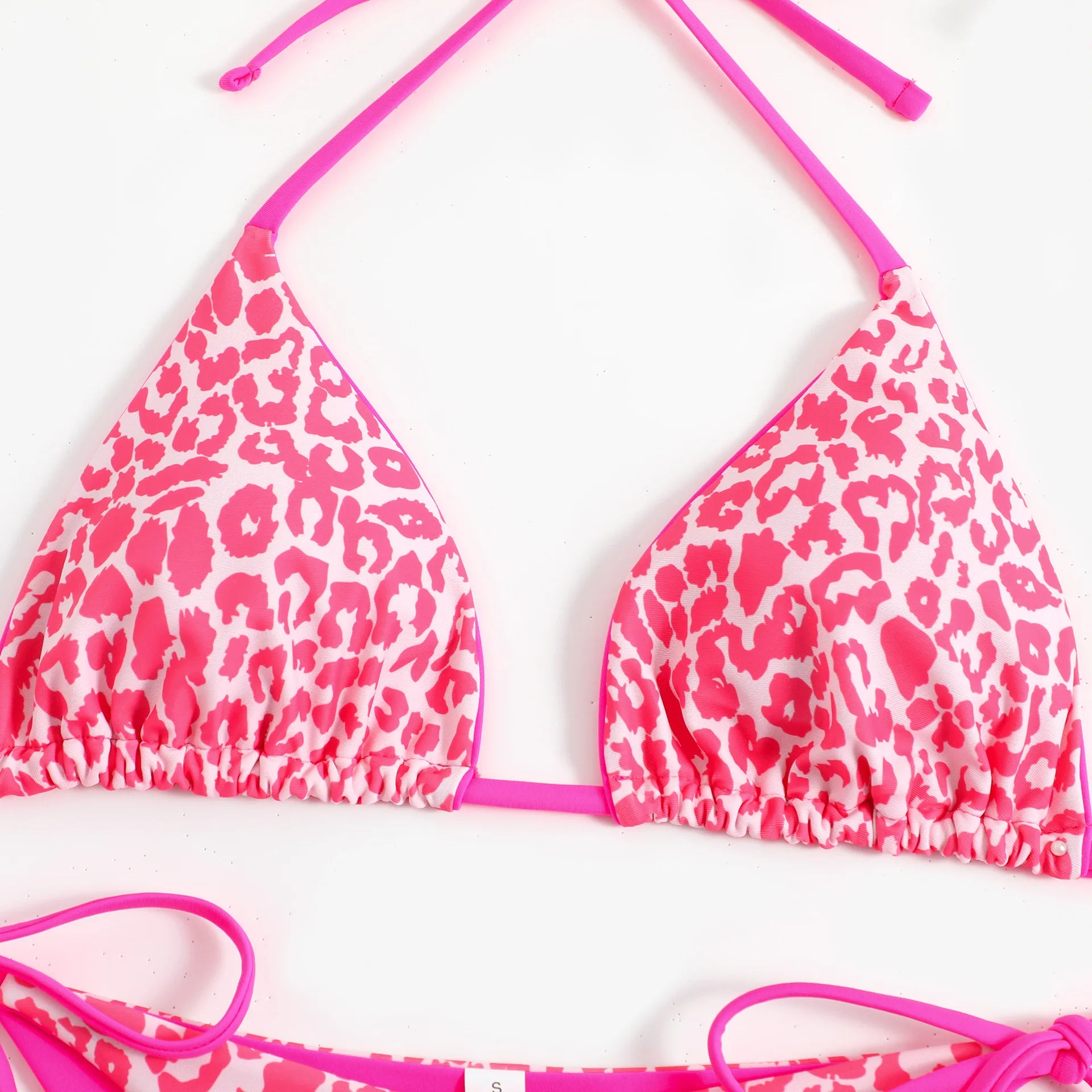 Voguable Sexy Micro Bikini 2024 Women Pink Leopard Print Neon Double Side Push Up Swimsuit Brazilian Beach Bathing Suit Thong Swimwear voguable
