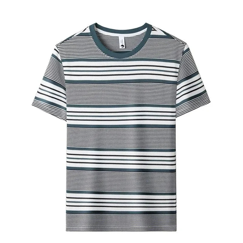 Voguable  Mens Striped Crew Neck T Shirt Casual Short Sleeve Breathable Tee voguable