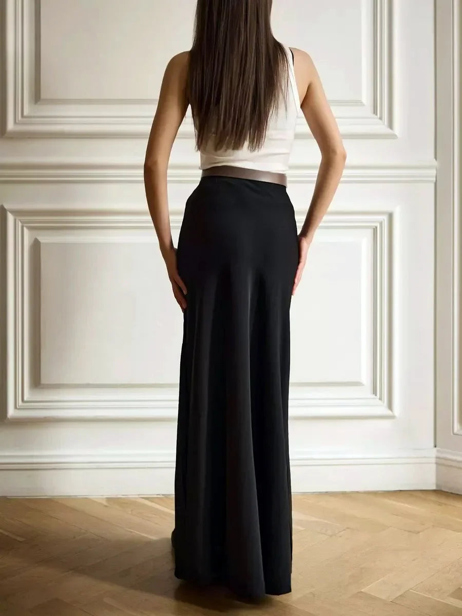 Casual Satin Women'S Skirt Spring Summer Fashion Loose High Waist Maxi Skirts Elegant Simple Slik Fishtail Skirt voguable