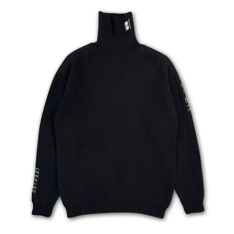 Voguable  Knitted Sweaters for Men Turtleneck High Collar Black Man Clothes Pullovers Coat Jacket Letter Maletry New in Plus Size Casual voguable