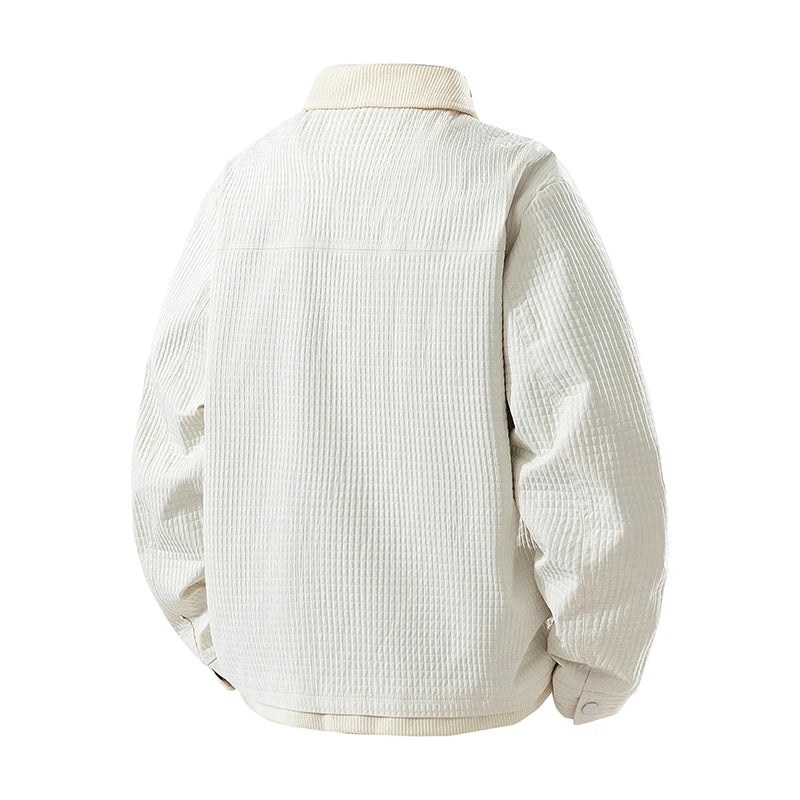 Simple and Premium Jackets Men's Lapel Jacket Men's Korean Version Solid Color Loose Casual Versatile Commuting Men's Jacket voguable