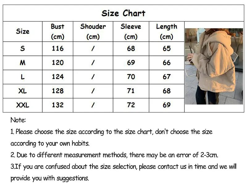 Women Oversized Parkas Hooded Thick Coat Ladies Soft Kawaii Jacket Double Sided Outerwear Autumn Winter Warm Long Sleeve Bomber voguable
