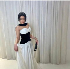 Customized Sexy Strapless Evening Dress Special Occasions Elegant Cape Floor Length Pleated Sleeveless Party Dress voguable