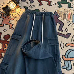Fashionable Loose Straight Wide-leg Workwear Trendy Hip-hop Washing Jeans Spring Summer American Oversize Retro Trousers Chic voguable