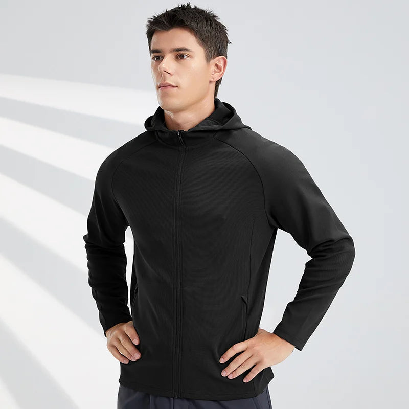 M en's Jackets New Arrival Autumn Full Zipper Men's Long Sleeve Hoodie Breathable Elastic Jackets Comfortable Outdoor Sports Top voguable