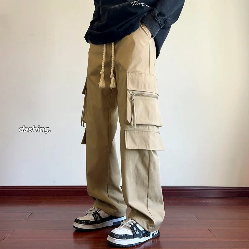 Men's Black Pants Hip Hop Streetwear Fashion Jogger Cargo Pants Men Oversize Wide Leg Trousers Male Japanese Pocket Safari Style gotmes-shop