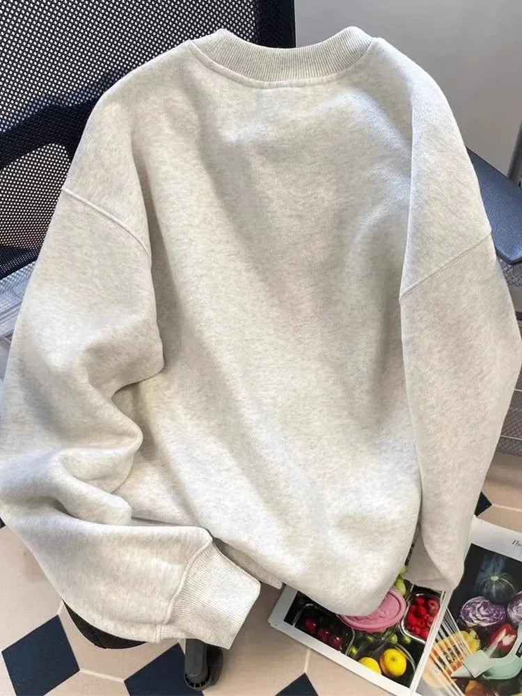 Cute Cake Print Sweatshirt Women Long Sleeve Loose Japan Kawaii Pullovers Fall Preppy Style O Neck Vintage Casual Sweet New Tops voguable