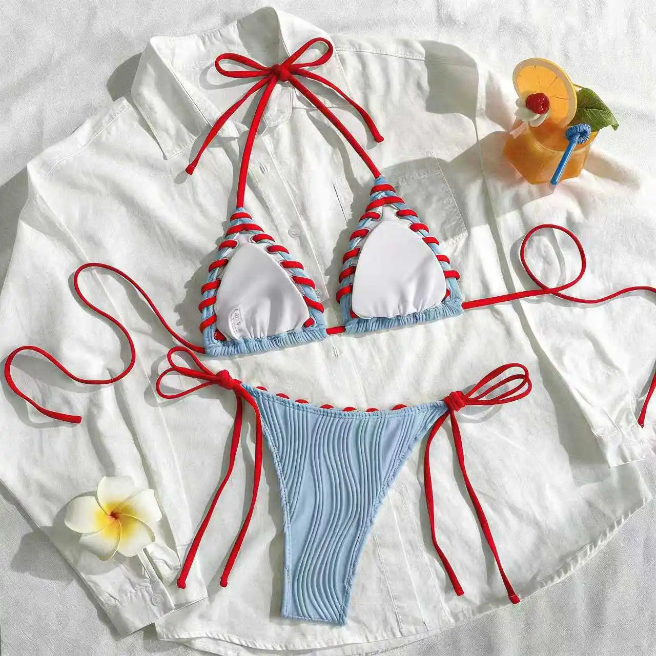 Voguable  Triangle String Bikinis Women Swimwear Female Sexy Swimsuit Solid Bathers Bathing Swimming Swim Suit Beachwear voguable