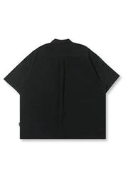 Voguable  Multi Pocket Lapel Shirt Loose Workwear Short Sleeve Button Blouse Men Women Vintage CityBoy Japan Premium Cargo Shirt voguable