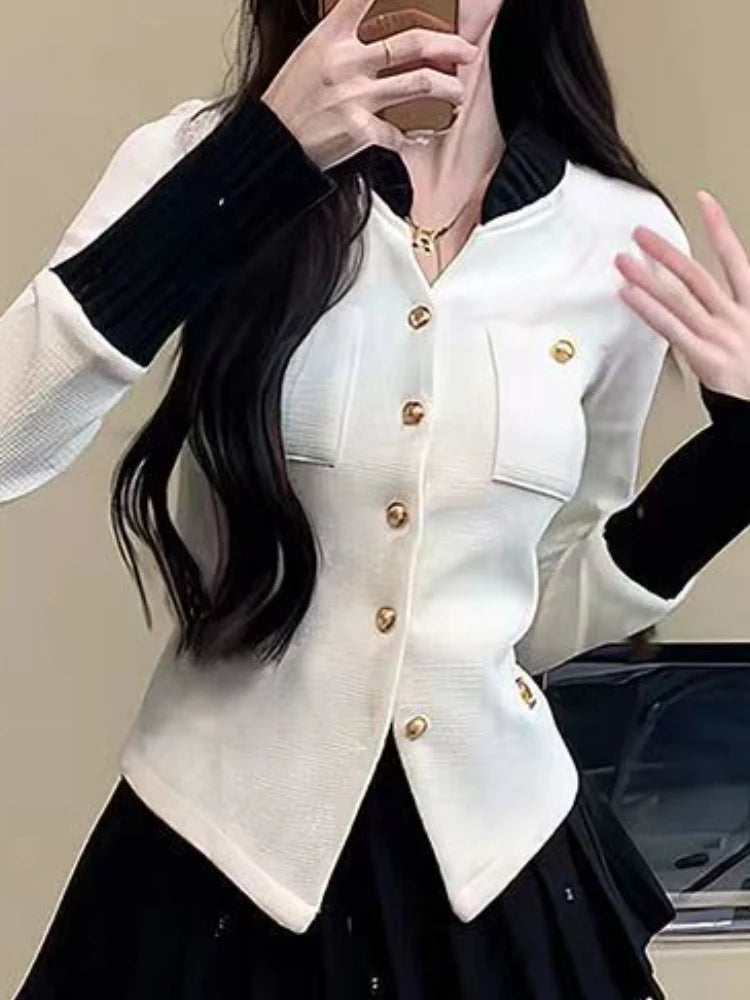 Autumn New Sexy Preppy Style 2 Piece Set Women French Rich Girl Top+High Waist  Pleated Skirt Female Fashion Wear Skirt Suit voguable