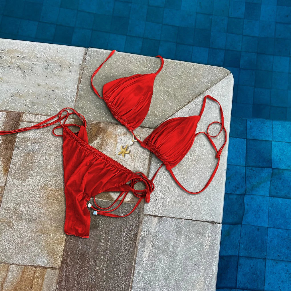 Sexy Bikini Women Swimsuit Female Swimwear Bandeau Biquini Thong Bathing Suit Triangle Swimming Suits Halter Bodysuit Beachwear voguable