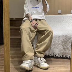 Japanese Retro Pants Men's High Street Cargo Pants Men Loose Straight Casual Pants Autumn Casual Pants Joggers  Men Pants voguable