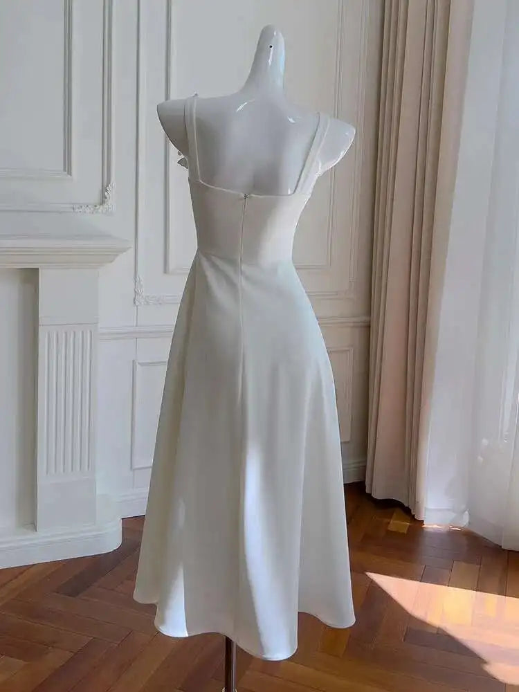 Three-dimensional Flowers Dresses Women's Sleeveless High Waist Elegant Evening Dress Female 2025 New Clothing voguable