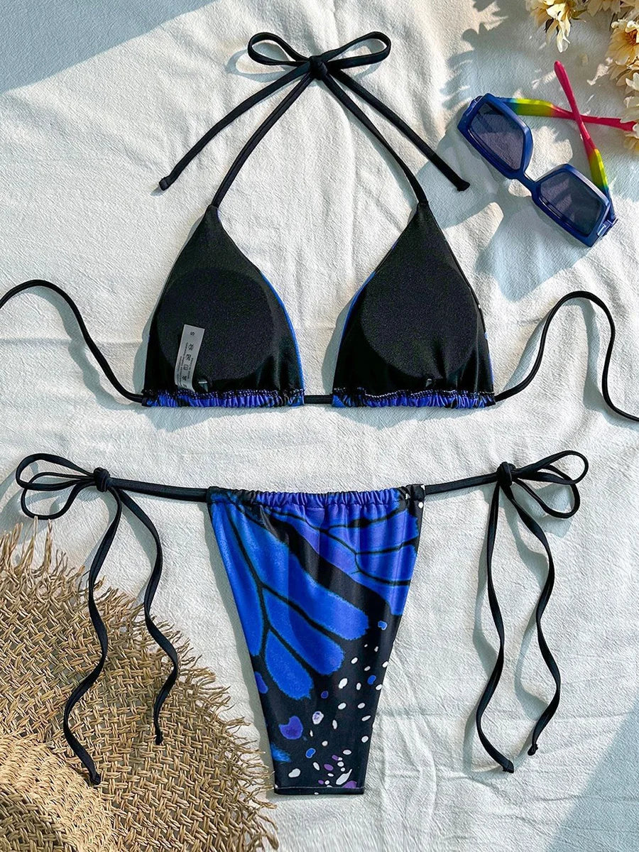 Voguable  Triangle String Thong Bikinis Women Padded Swimwear Female Sexy Swimsuit Bathers Bathing Swimming Swim Suit Beachwear voguable