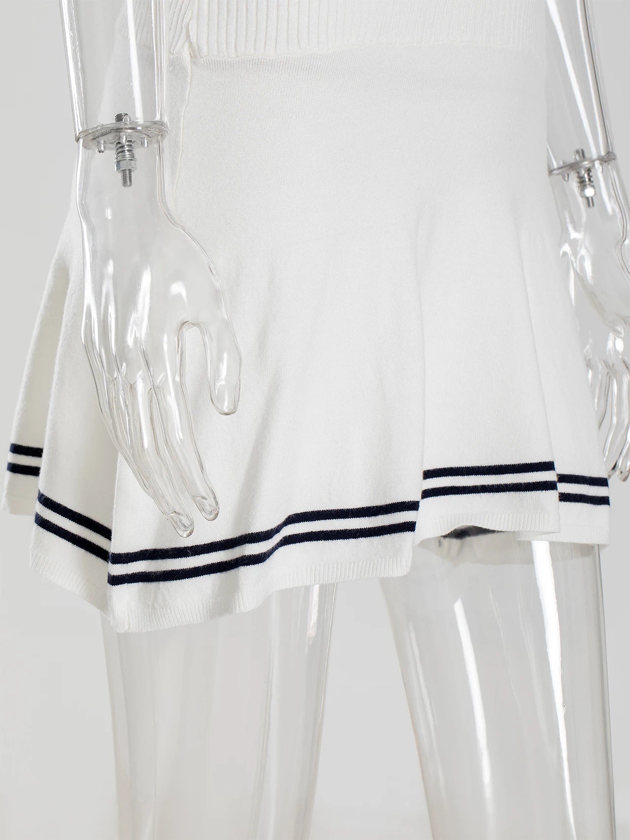 Lapel Lace-up Knit Short Dress 2024 New Fashion Casual A-line Mini Dress For Women Academic Style Pleat Summer Female Vestidos voguable