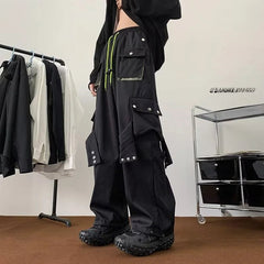 Fashionable Trendy Artistic Solid Color Straight-leg Casual Pants Loose Hip Hop Style For Men Spring Autumn Youth Trend voguable