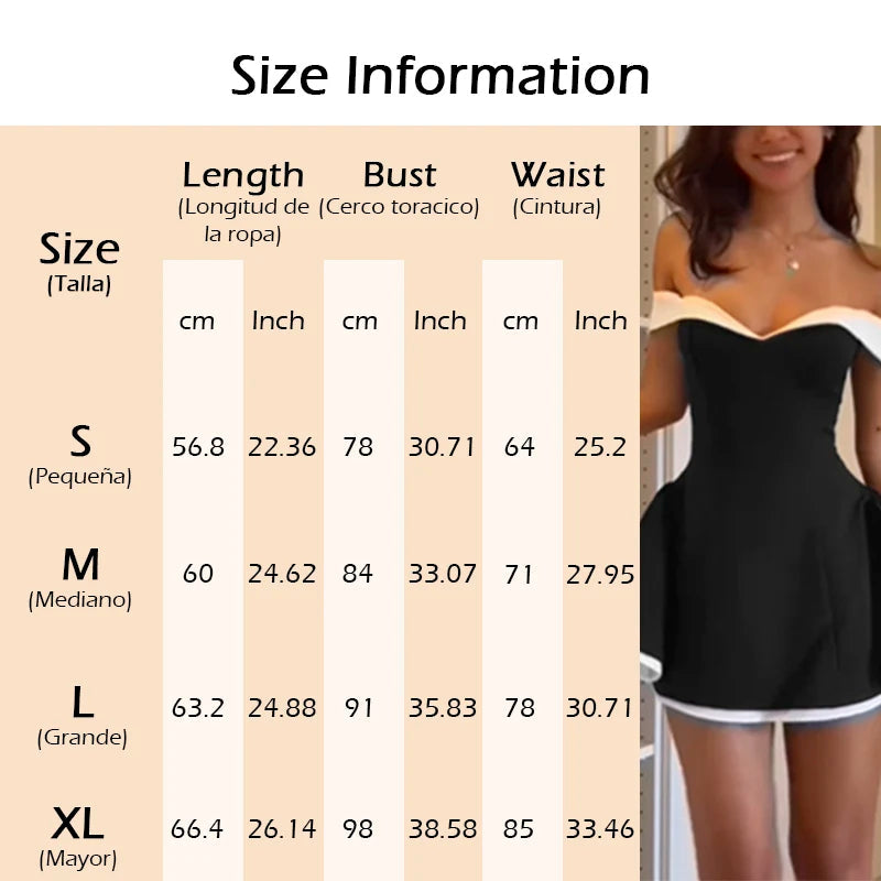 Voguable  Elegant Black Off-shoulder Strapless Sexy Mini Dress Women Fashion Sleeveless Backless High Waist A-line Club Party Dress voguable