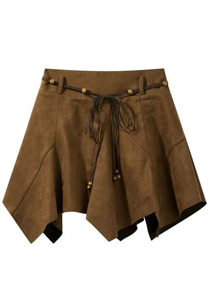 Y2K Streetwear Mini Skirt Women High Waist Vintage Sexy Irregular A Line Skirts Fall American Harajuku Retro Hip Hop Skirt New voguable