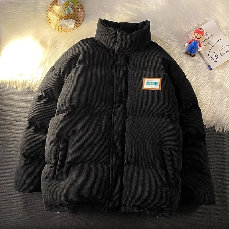 Harajuku Men's Warm Parkas Winter Coat Corduroy Cotton Oversize Male Winter Jackets Windbreaker Padded Coat Woman Parkas gotmes-shop