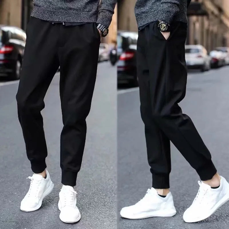 Voguable  Outdoor Men's Casual Pants Thin Workwear Loose Fit Quick Dry Straight Leg Trousers Lightweight Windproof Summer Fashion voguable