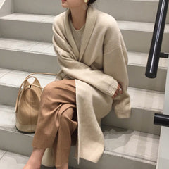 Winter Thick Long Cardigan Knitted Sweater Women Long Sleeve Female Jumper Cardigan Casual Streetwear Open Stitch Sweater voguable