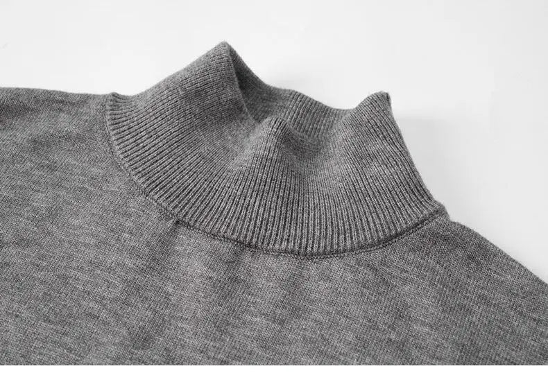 Men's Light Luxury Knit Mock Neck Sweater Autumn Winter Fashion Korean Long Sleeve Streetwear Leisure All-match Knitwear voguable