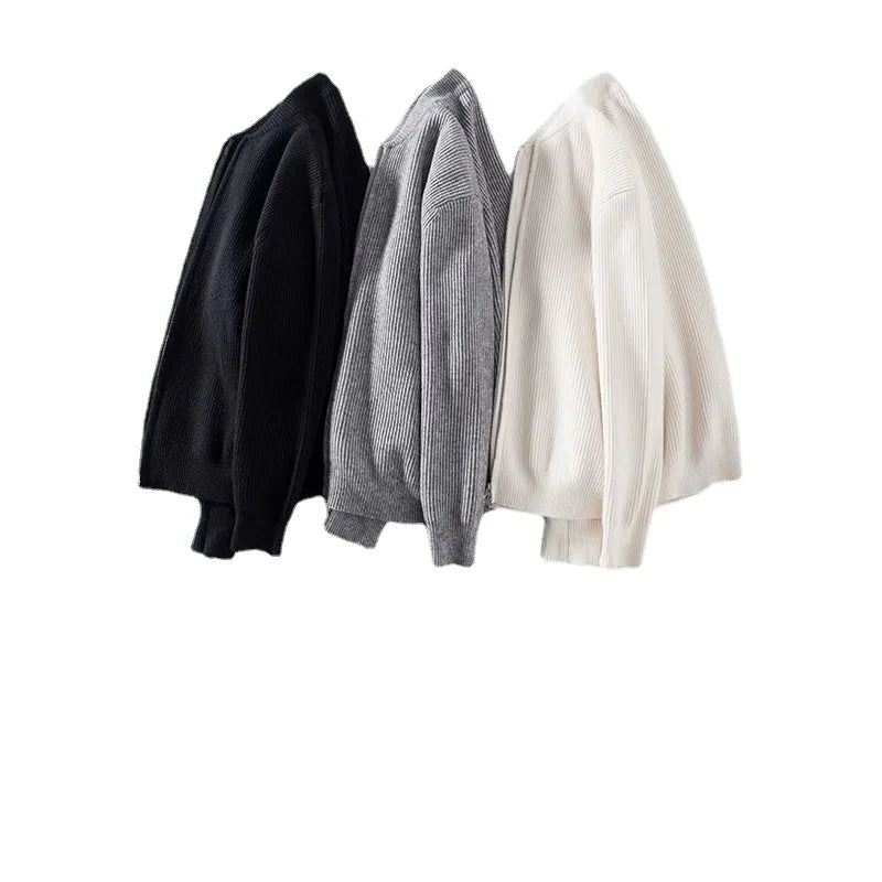 2023 Men Spring Autumn Warm Cardigan Men Zipper Sweaters Jackets Mens Slim Fit Knitted Sweatercoat Thick Cardigan Sweater Coat voguable