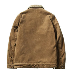 High Quality 2023 Jackets Men's Winter Plus Velvet Jacket Corduroy Tooling Casual Parka Korean Fashion Solid Color Cotton Jacket