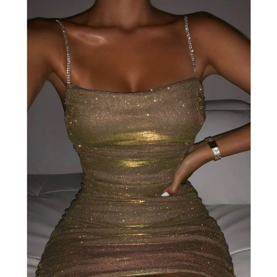 Voguable  Europe and America   sexy nightclub party dress rhinestones pleated bag hip suspender dress female voguable