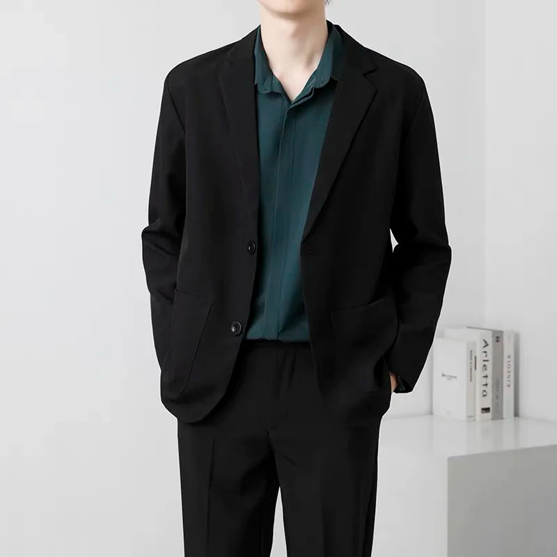 Voguable Spring Brown Black Blazer Men Slim Fit Fashion Social Men Dress Jacket Business Formal Jacket Men Office Suit Jacket S-3XL voguable