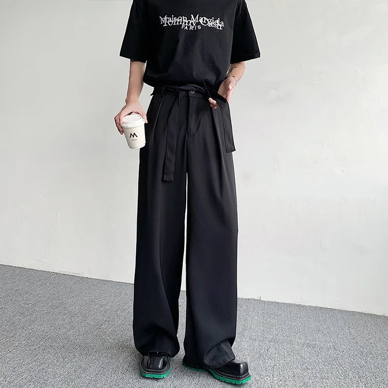 Voguable Oversized Black Suit Pants Men Fashion Social Men Dress Pants Korean Loose Straight Wide Leg Pants Men Office Formal Trousers voguable
