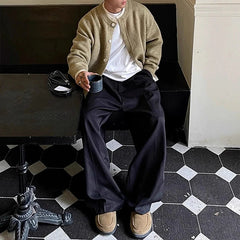 Old Money Vintage Cardigan Coat Light Luxury Knitted Lapel Long Sleeve Men Sweater Jacket Leisure Premium Quality Knitwear M-3XL voguable