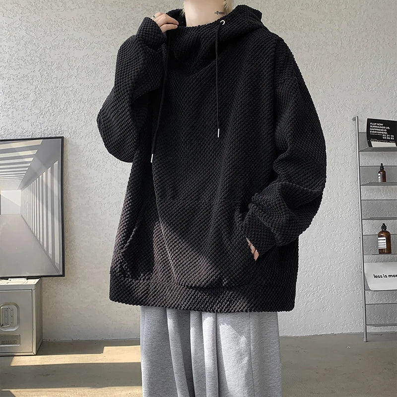 Voguable  Harajuku Corduroy Hoodies Men High Quality Streetwear Loose Y2k Hip Hop Hooded Sweatshirts Couple Clothing Female Pullovers voguable