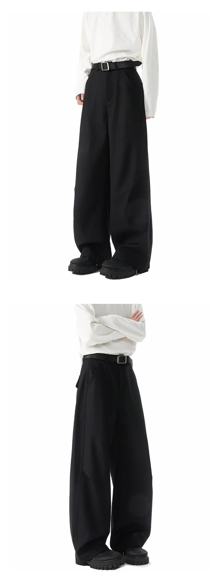 New Pants Men Fashion Casual Solid High Street Simple Hip-hop Wide Leg Trousers All-match Korean Style Loose Temperament College voguable