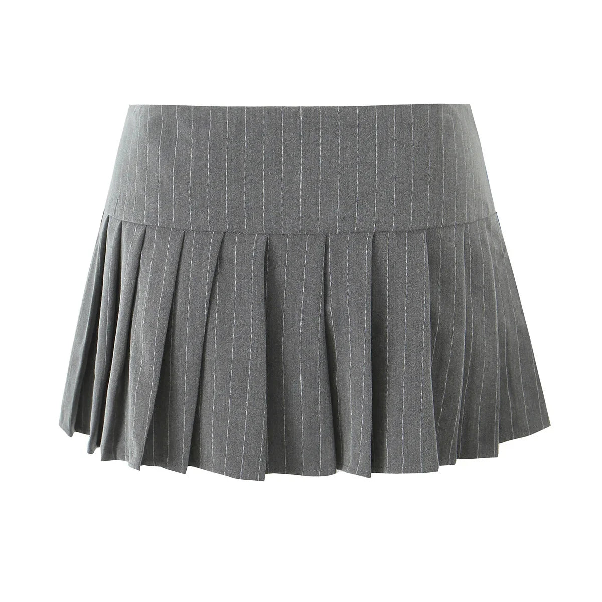 Mini skirt y2k clothes kawaii korean fashion striped skirts for women grey mini skirts woman pleated micro skirts with buttons Pbong