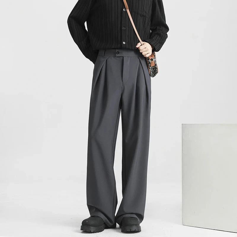 Men's Light Luxury Naples Slim-fit Suit Pants Casual Japanese Retro Premium Quality Elegant Popular Leisure Trousers 2026 Spring voguable