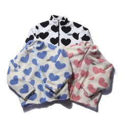 Love Print Lambswool Parkas Women Winter Double Sided Wear Thick Loose Zipper Casual Jacket Bf Harajuku Oversized Warm Outerwear voguable