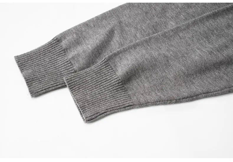 Men's Light Luxury Knit Mock Neck Sweater Autumn Winter Fashion Korean Long Sleeve Streetwear Leisure All-match Knitwear voguable