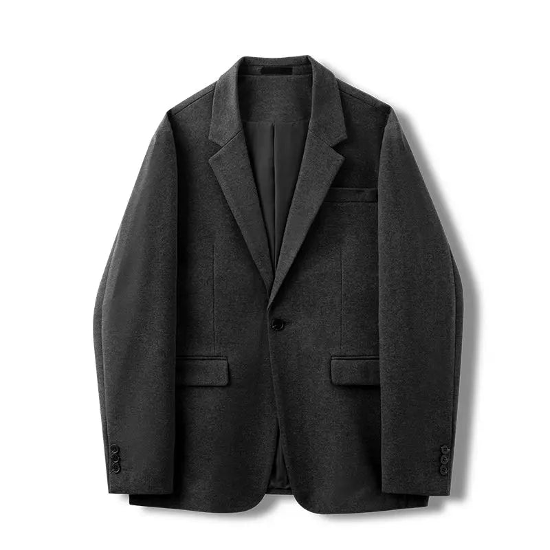 Simple Button Wooolen Coat Casual Wool Suit Jacket Men's Autumn Winter American High-end Business Casual Thick Wool Suit Top voguable