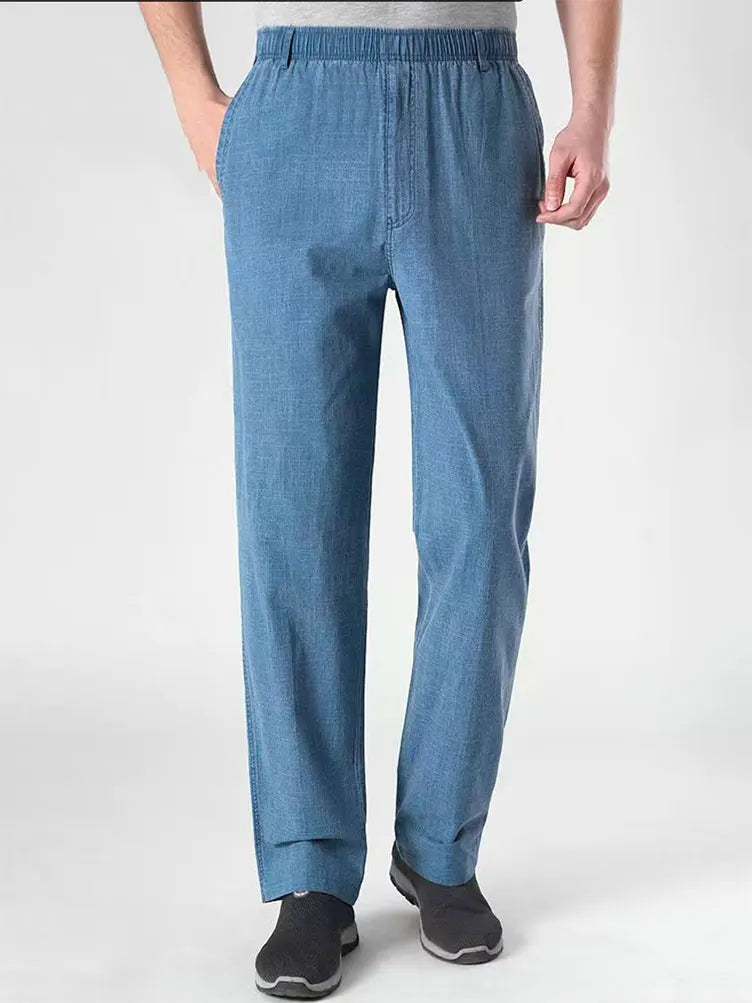 Voguable  Summer Linen Men Casual Pants Work Wear Office Thin Golf Straight Long Formal Suit Trousers Plus Size 5xl New voguable
