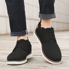 Voguable  Plus Size Men's Trendy Solid Woven Knit Breathable Sneakers, Comfy Non Slip Shoes For Men Outdoor Activities voguable