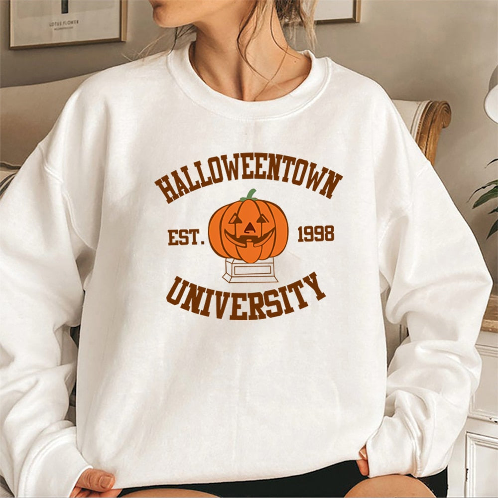 HalloweenTown 1998 Sweatshirt Halloweentown University Hoodie Halloween Party Sweater Vintage Fall Pumpkin Crewneck Sweatshirts voguable