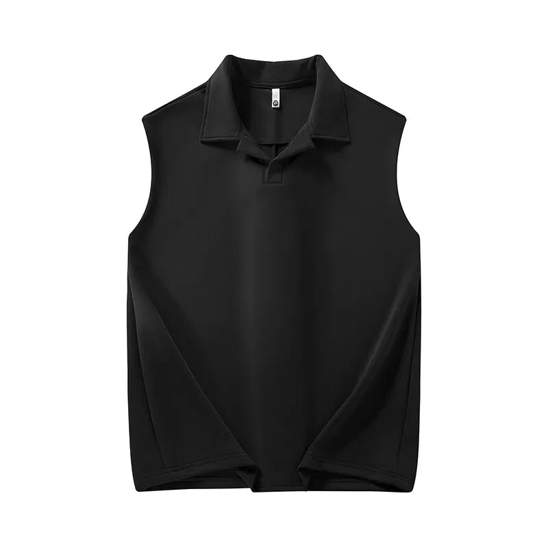 Men Solid Lapel Collar Casual Vest Youth Trendy Streetwear Sleeveless Summer Lightweight Comfort Outdoor Daily Wear Fashion voguable