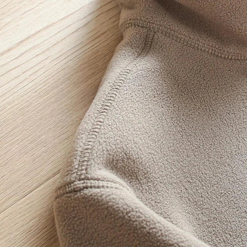 Heat Storage Double-sided Fleece Pullover Autumn Winter Outdoor Windproof Warm Semi-zipper Stand Collar Casual Sweatshirt Jacket voguable