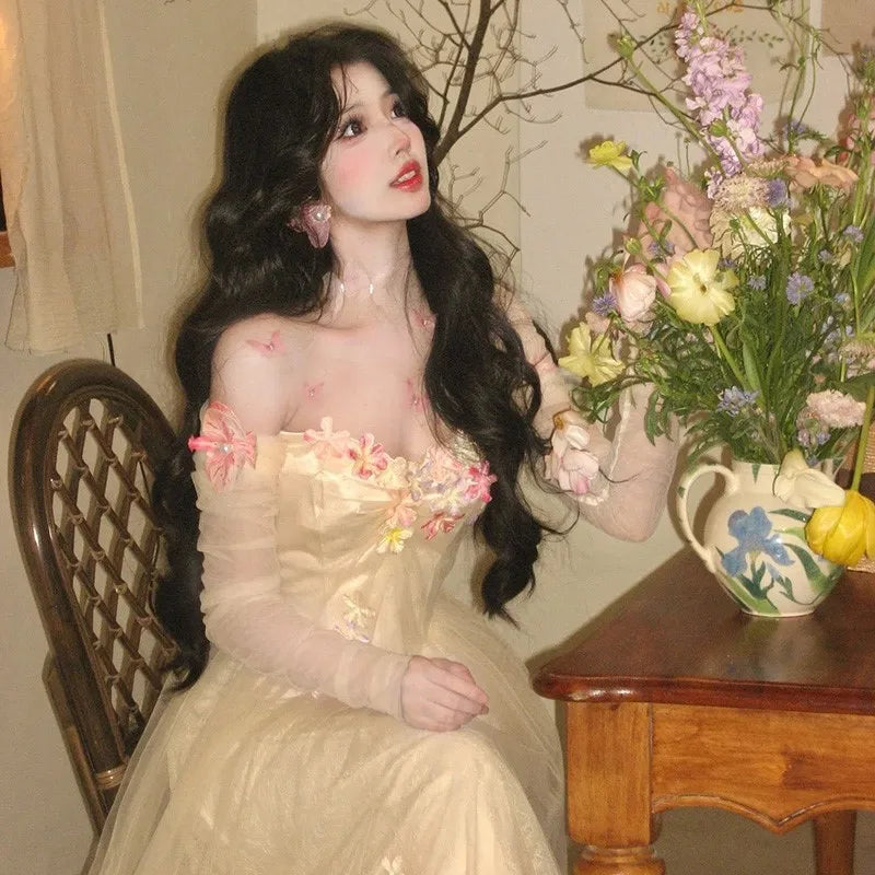 Light Luxury Dress for Women New Gentle Romantic Style Fairy Mesh voguable