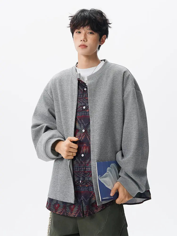 Jacket men Stand Up Collar Single Breasted Fake Two Piece Jacket Autumn Thin Ethnic Print Patchwork Mens Outerwear Coat men new voguable