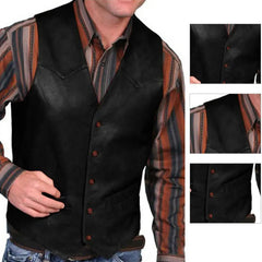 Men's Leather Vest V Neck Single-breasted Western Sleeveless Men Waistcoat Motorcycle Biker Leather Jacket Club Chopper Vest voguable