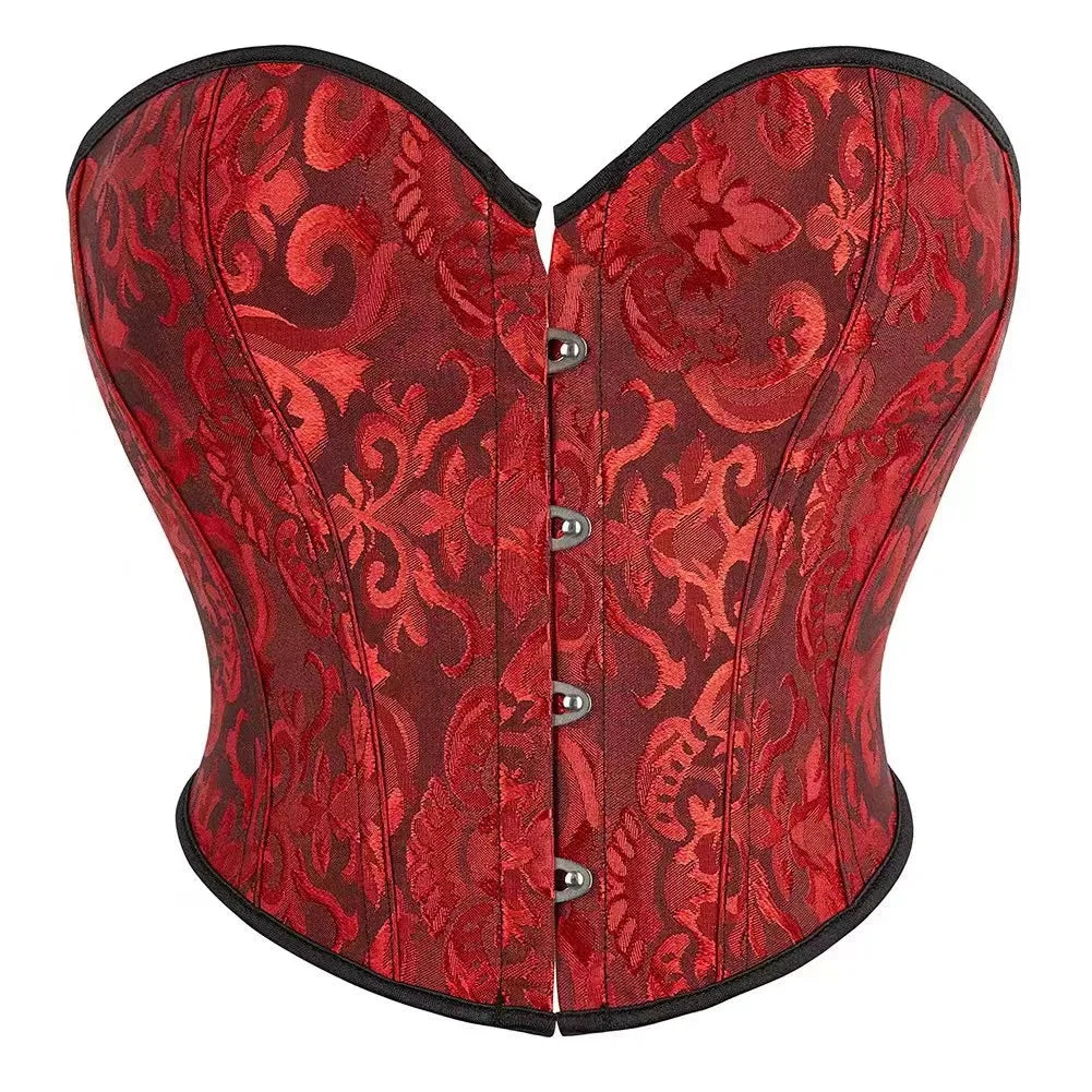 Voguable New Stylish Short Torso Waist Trainer Corset Bustier Crop Tank Top Corselet Pink White Green Red Beige Korset voguable